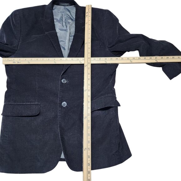 Calvin Klein Mens 37R‎ Black Corduroy Blazer Jacket 2-Button Lined 100% Cotton - Picture 7 of 8